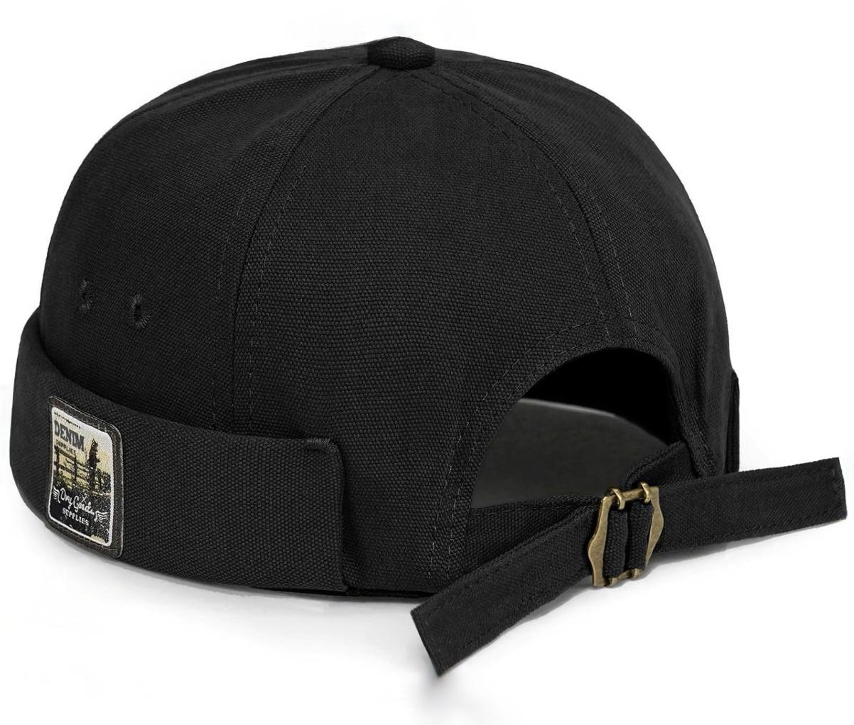 Кепка докер логотип Wuke Denim docker cap мини бини без козырька унисекс one size Черный