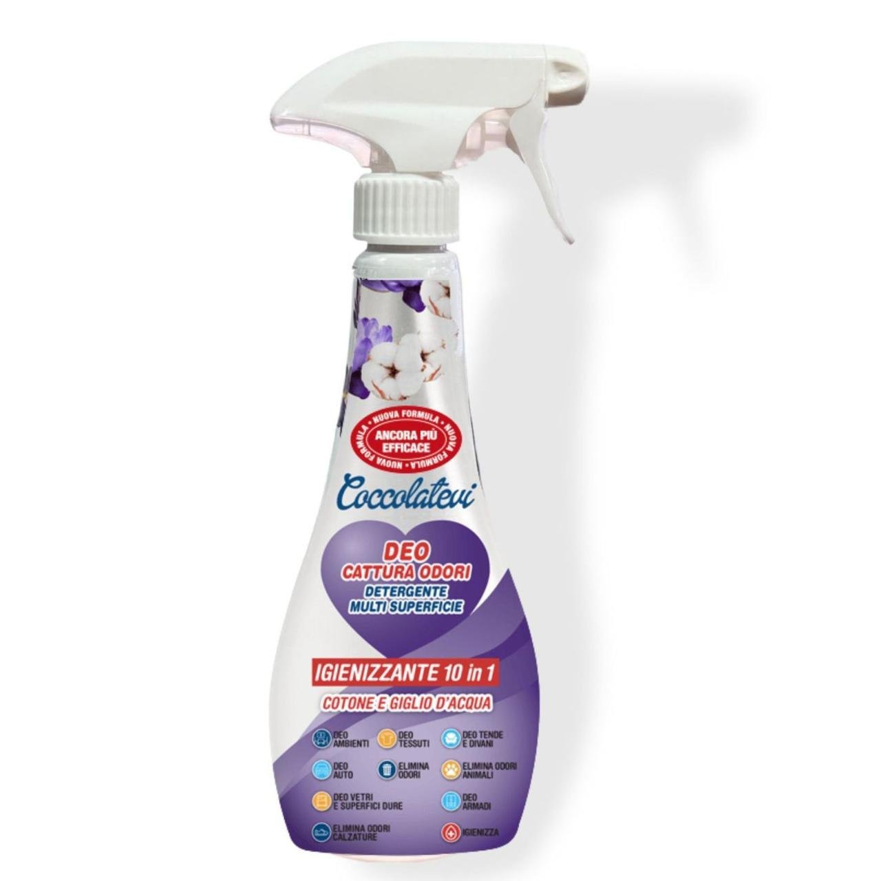 Нейтралізатор запаху універсальний для поверхонь та тканин Coccolatevi Бавовна та лілія 10в1 300 мл