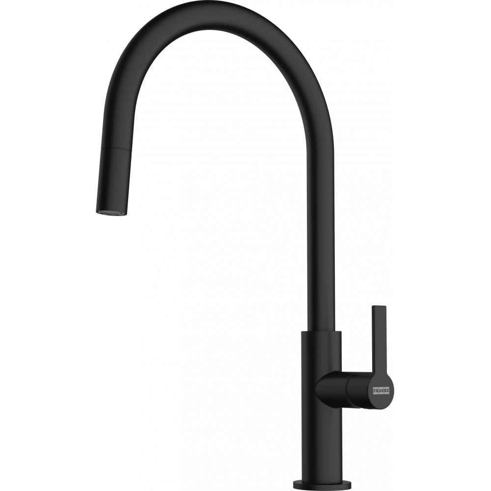 Смеситель кухонный Franke Maris Slim J Pull Down с выносным шлангом Черный матовый (115.0728.389)