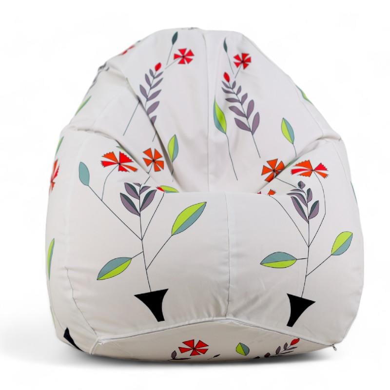 Кресло-мешок SanchoBAG Этно Расписные цветы 135x95 см White (kmg-Etno-07)