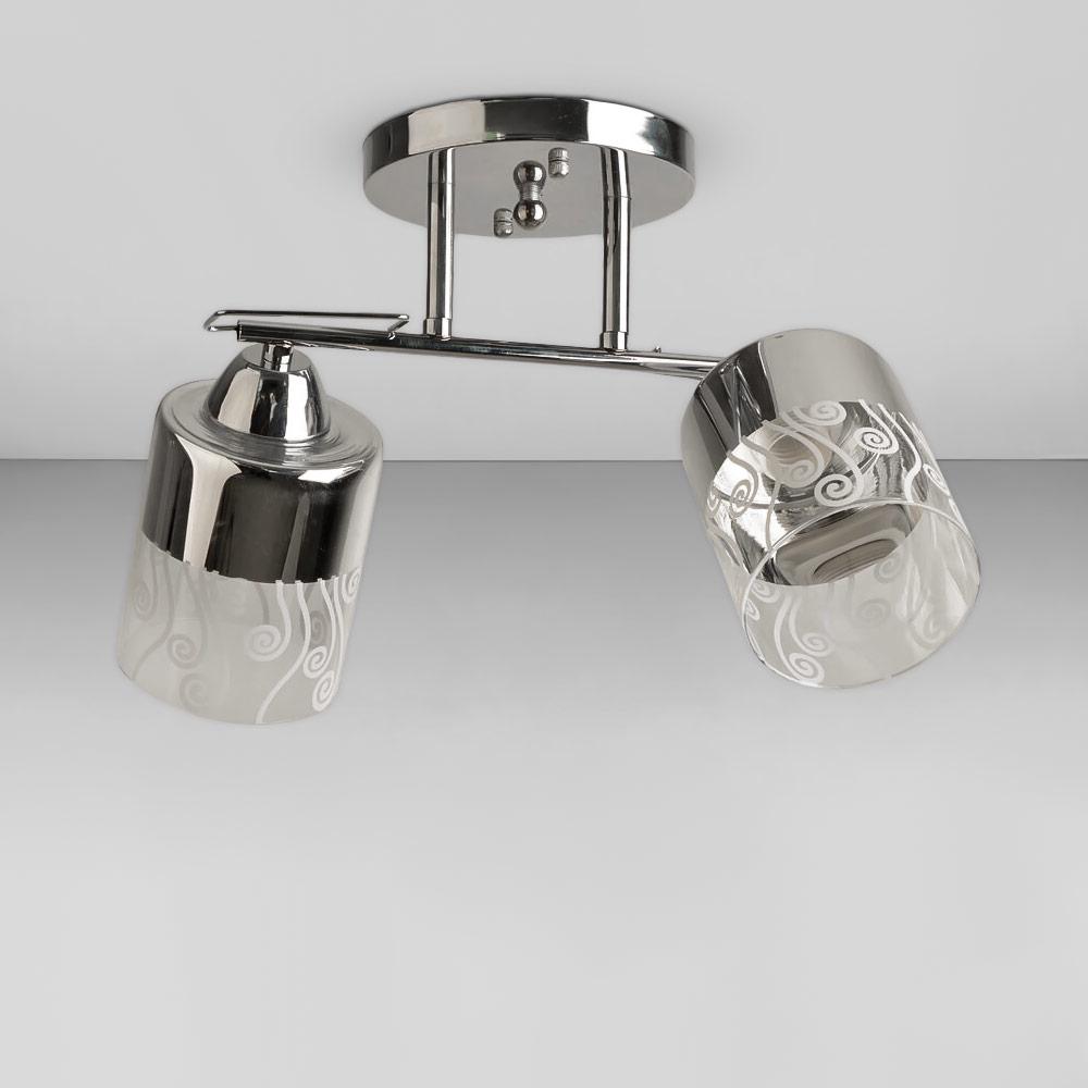 Люстра потолочная Light House SRS-18943/2А с узором Хром/Прозрачный