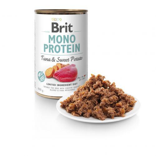 Корм влажный Brit Mono Protein Tuna & Sweet Potato для собак с тунцем и бататом 400 г - фото 2 Корм влажный Brit Mono Protein Tuna & Sweet Potato для собак с тунцем и бататом 400 г - фото 2