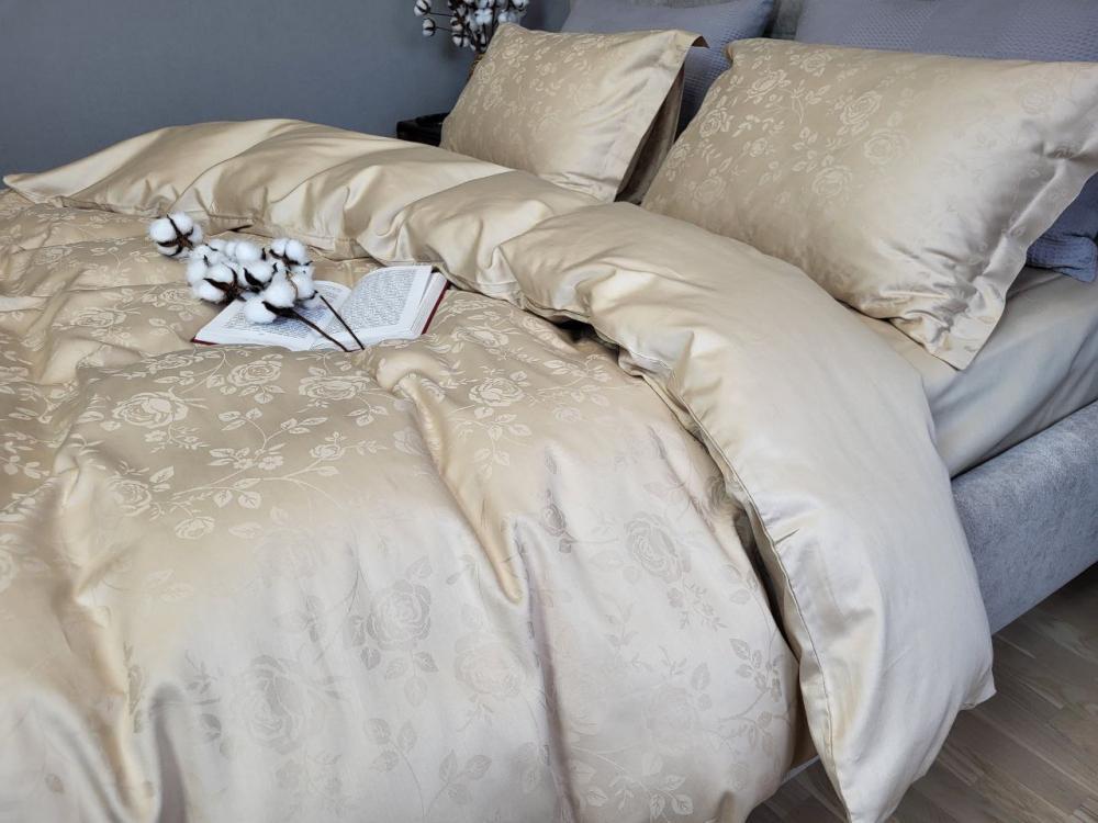 Комплект постельного белья Мир сатин жаккард Premium полуторный/наволочки 50х70/70х70 см Rose Beige (6152) - фото 1 Комплект постельного белья Мир сатин жаккард Premium полуторный/наволочки 50х70/70х70 см Rose Beige (6152) - фото 1