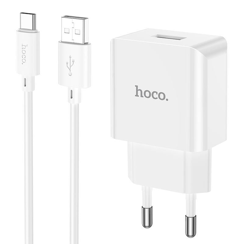 Зарядний пристрій HOCO Type-C cableleisure single port charger C106A 1 USB 10,5 W 2,1 A White (562208)