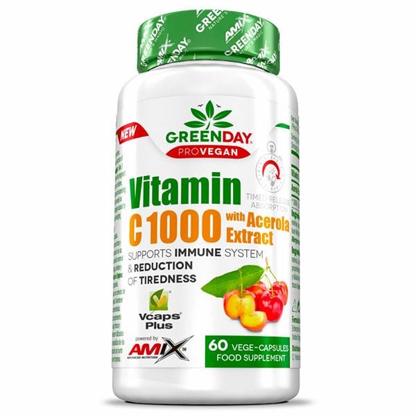 Витамин C для спорта Amix Nutrition GreenDay ProVegan Vitamin C 1000 mg with Acerola 60 Veg капс. (000026220)