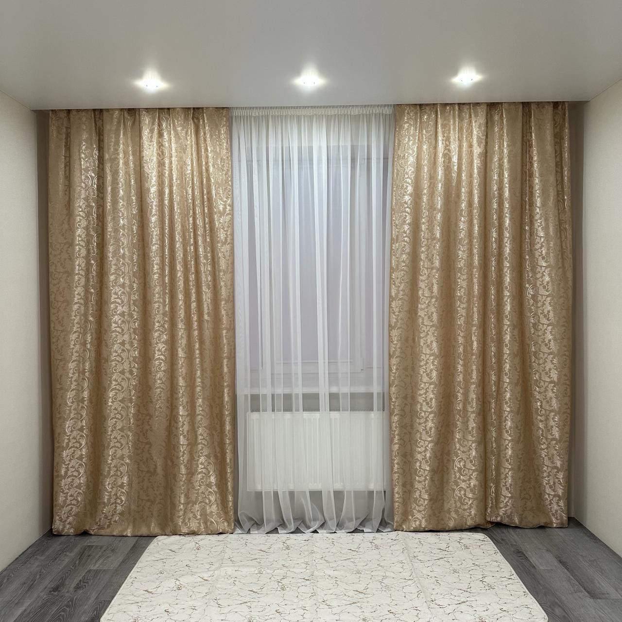 Штори Севілья жаккардові 1,5 х2, 7 м 2 шт. Бежевий (28740421) - фото 1 Штори Севілья жаккардові 1,5 х2, 7 м 2 шт. Бежевий (28740421) - фото 1