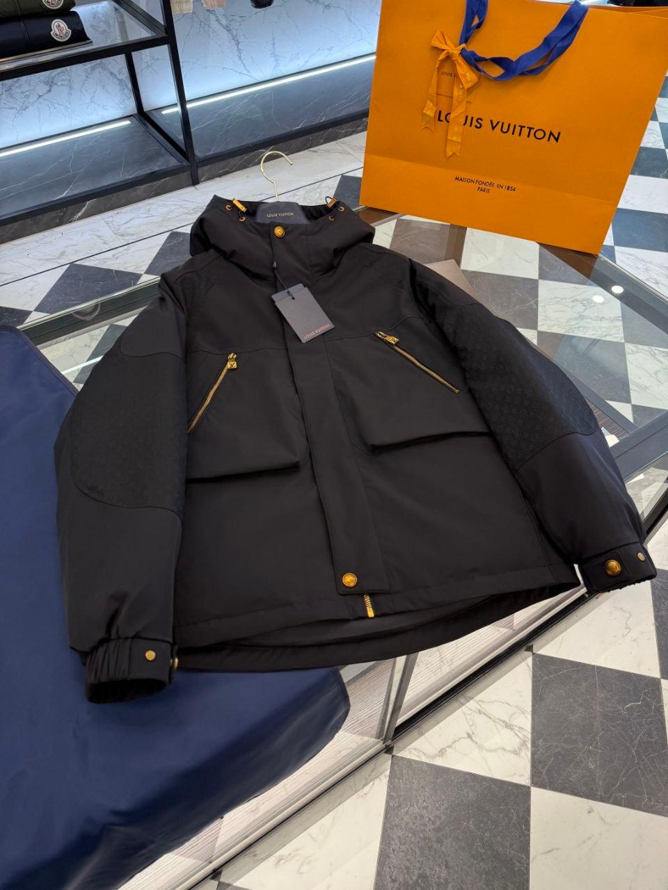 Пуховик чоловічий в стилі Louis Vuitton L Хакі Чорний