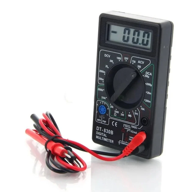 Мультиметр-тестер цифровой DT-830B и щупы Черный (17945503) Мультиметр-тестер цифровой DT-830B и щупы Черный (17945503)