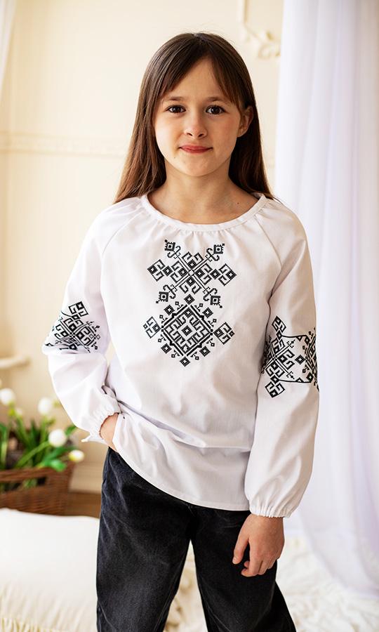 Вишиванка дитяча для дівчинки Вишиваночка р. 110 Білий (9176-5)