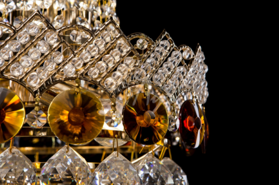 Кришталева люстра L2055/5 FGD Білий/Золото/Коричневий (AN000418) - фото 2 Кришталева люстра L2055/5 FGD Білий/Золото/Коричневий (AN000418) - фото 2