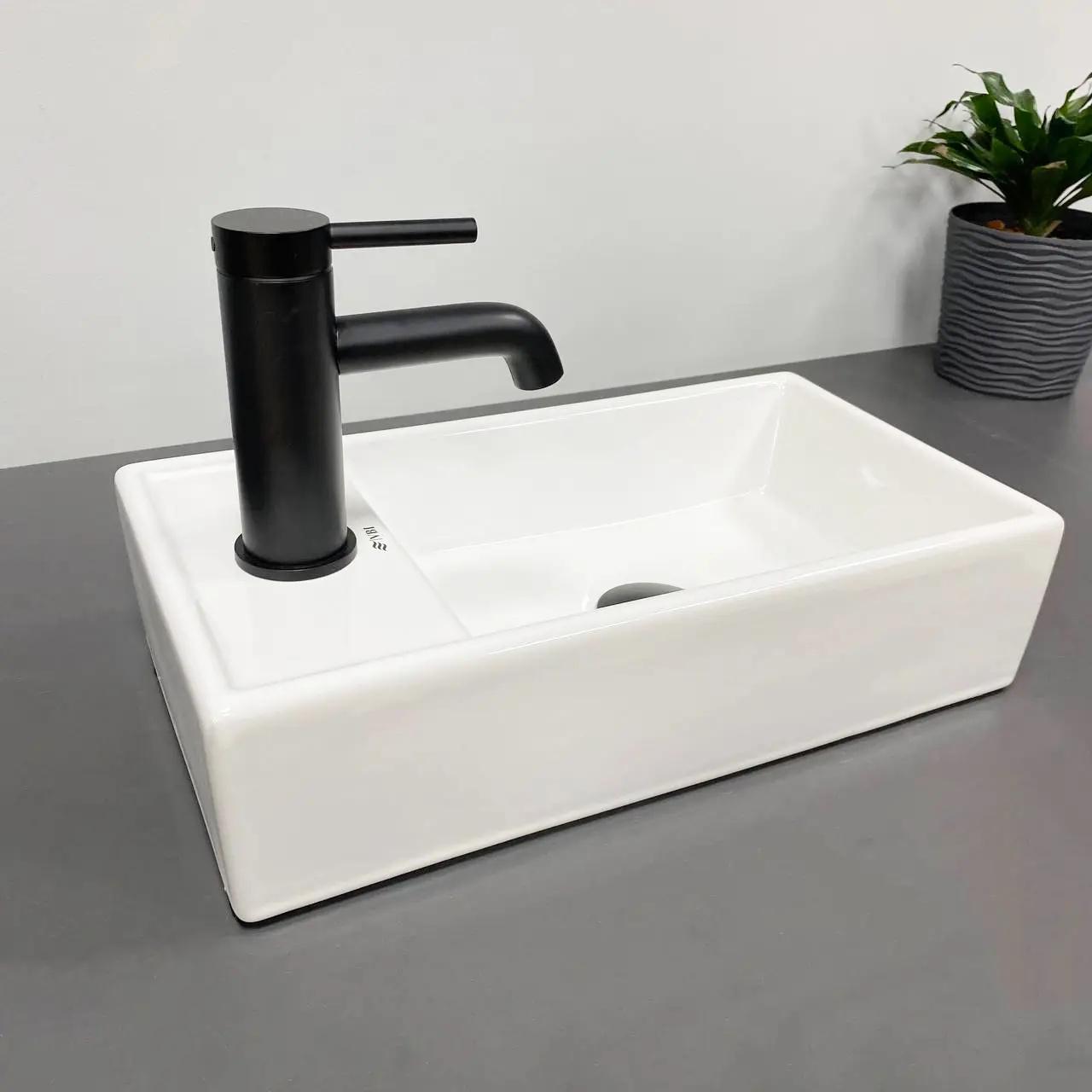 Раковина VBI Lago R прямокутна 225x420 мм Білий (RM-VBI-015610) - фото 3 Раковина VBI Lago R прямокутна 225x420 мм Білий (RM-VBI-015610) - фото 3