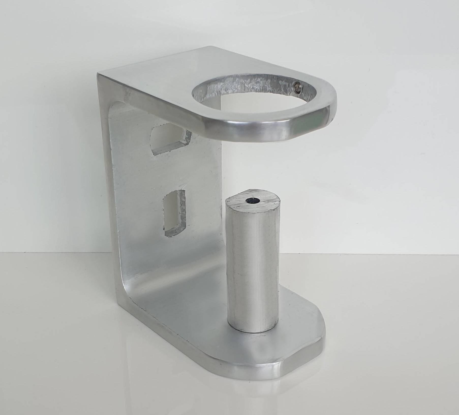 Бокове кріплення стійки для алюмінієвих поручнів Ø 40 мм Сріблястий