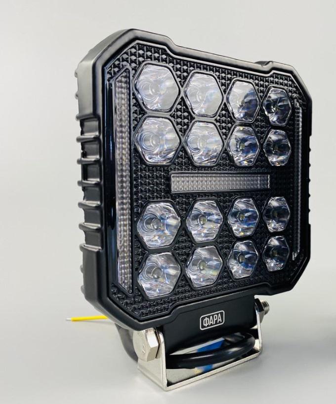 Фара LED квадратна 16 Led chip 12/24V широкий промінь/DRL світло-стробоскоп світло 6500 К IP67