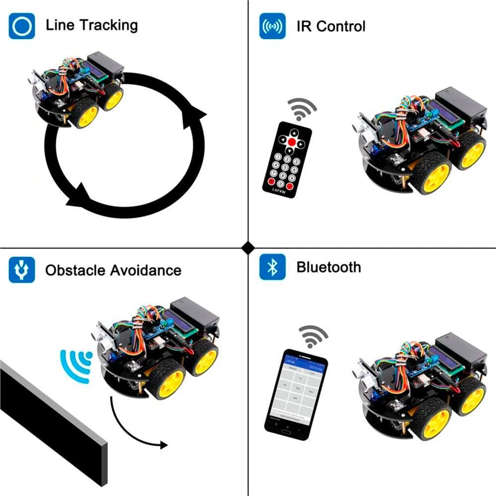 Учебный набор робототехники UNO Robot Car Kit V 3.0 машинка-робот для изучения Arduino - фото 4