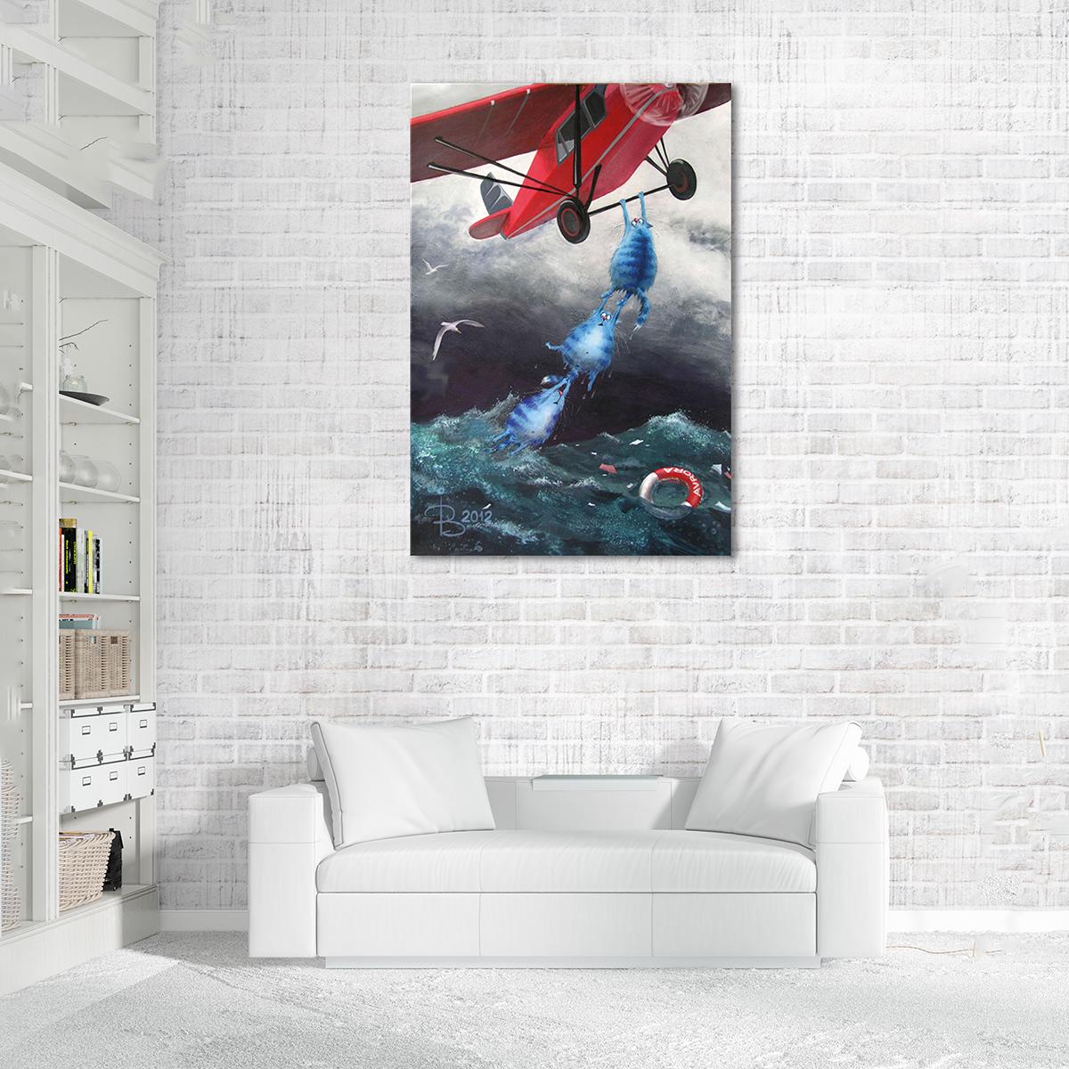 Модульная картина Спасение в шторм 1 модуль 80x120 см (_rinaz_2012205937004)