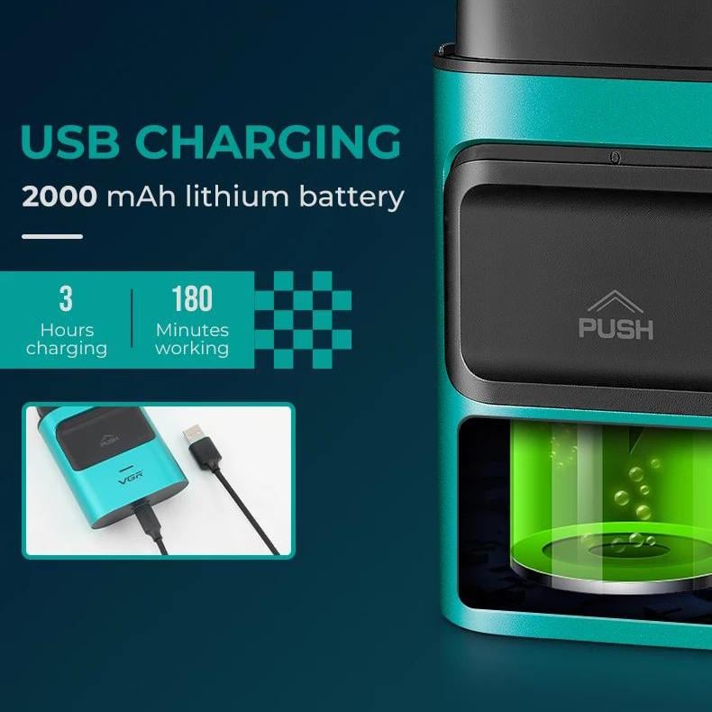 Электробритва VGR V-307 с двойным лезвием 2000 мА/ч 9000 об/мин Зеленый (V-307) - фото 4 Электробритва VGR V-307 с двойным лезвием 2000 мА/ч 9000 об/мин Зеленый (V-307) - фото 4