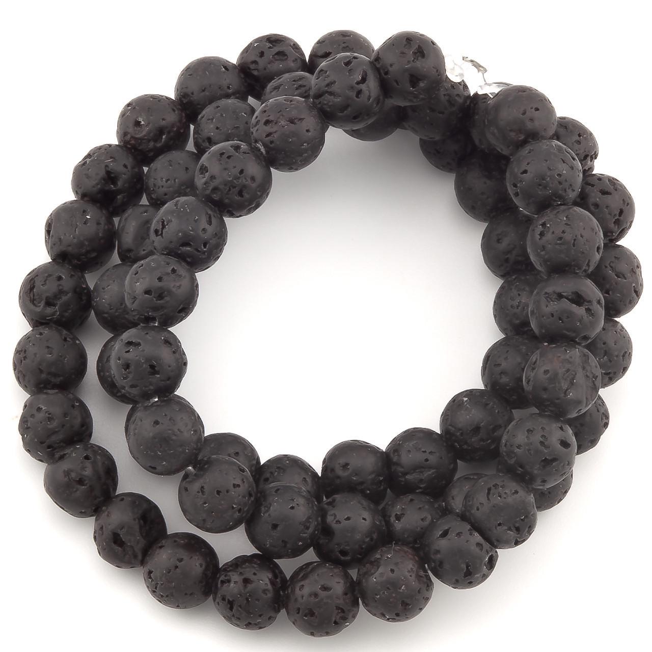 Намистини Вулканічна лава з натурального каменю 4 мм 37 см 1 шт. (НК0484ш56)