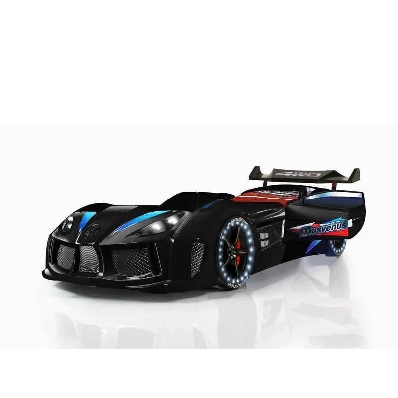 Кровать-машина Super Car Musvenus с подсветкой и звуковыми эффектами/пульт ДУ Черный