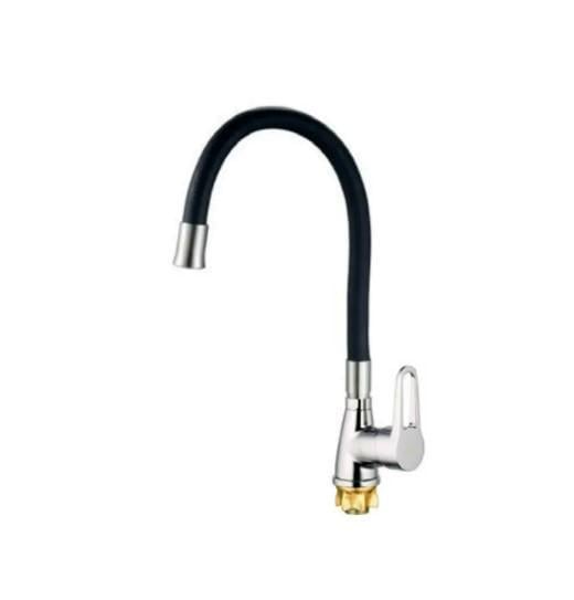 Смеситель для кухни MIXXUS SOP4-045 Reflector с черным силиконовым изливом (MI6487)