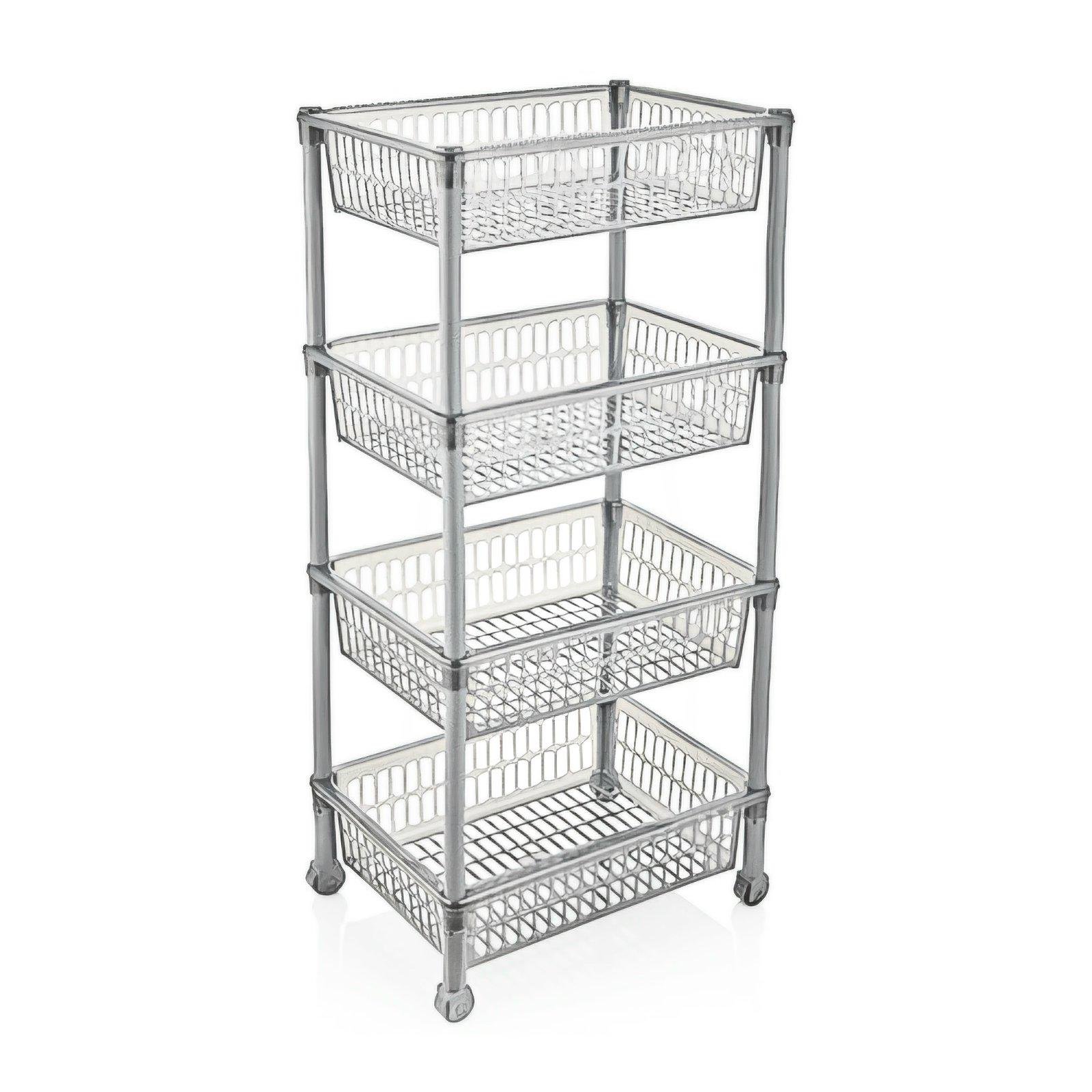 Этажерка Bursev 5158 97 на колесиках Прозрачный (7392)