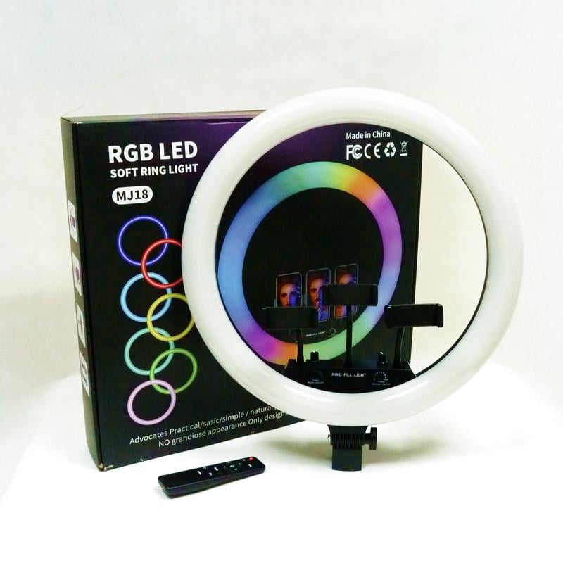 Кільцева лампа RGB зі штативом 2 м + пульт і сумка MJ18 LED (784775589) - фото 2