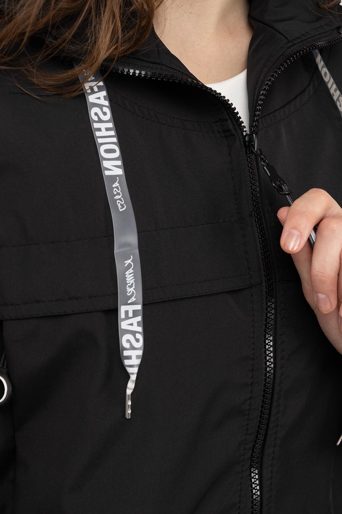 Вітровка жіноча р. 46 Чорний (SKT000983521) - фото 6 Вітровка жіноча р. 46 Чорний (SKT000983521) - фото 6