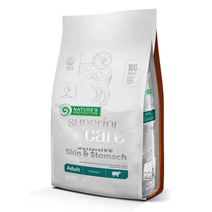 Корм сухий Nature's Protection SC Sensitive Skin&Stomach Adult All Breeds для собак із чутливим травленням з ягням 10 кг (NPSC45793)