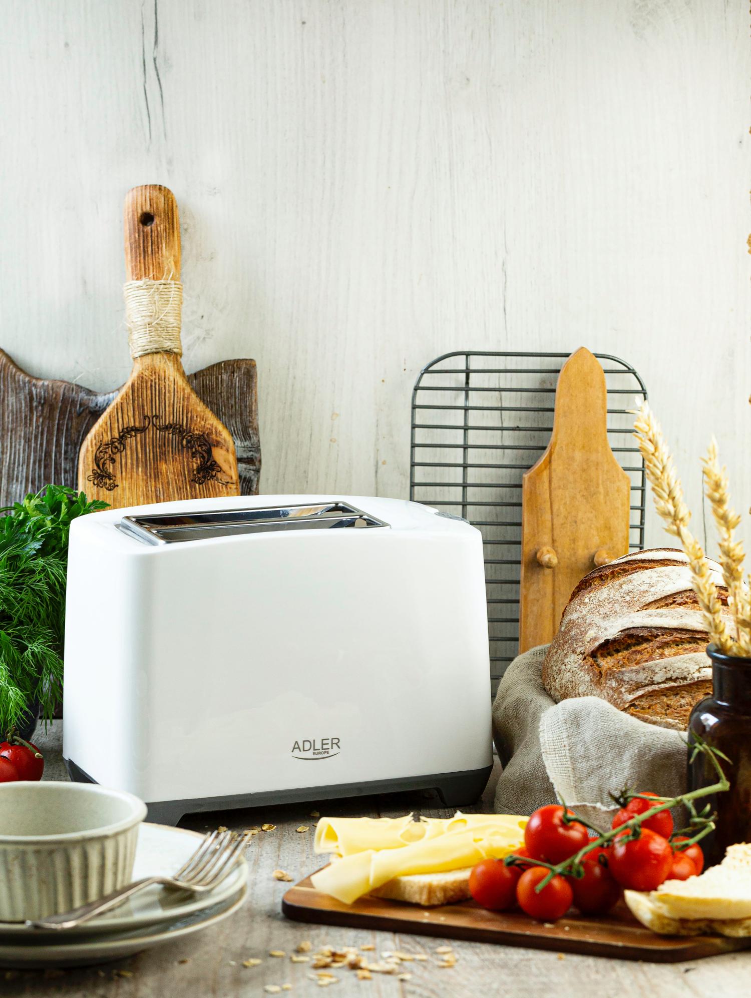 Тостер Adler AD 3216 1000W 2 відділення 7 режимів White (AD3216) - фото 7 Тостер Adler AD 3216 1000W 2 відділення 7 режимів White (AD3216) - фото 7