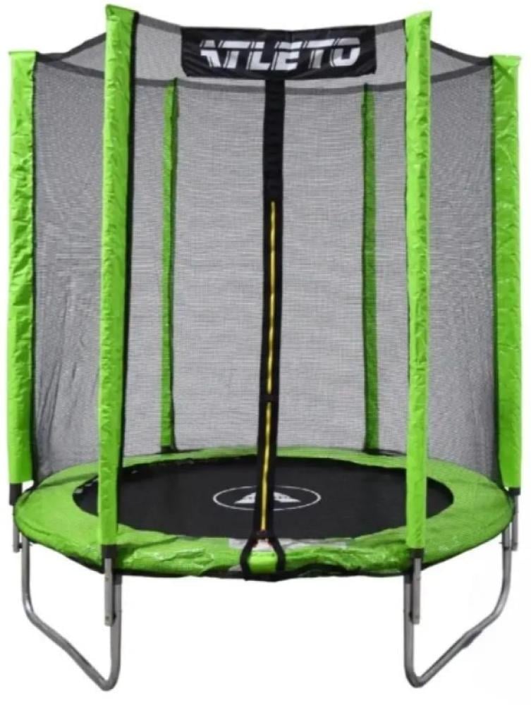 Батут детский уличный Atleto с сеткой и стремянкой 183 см 6 ft Зеленый (147-76-42400456)
