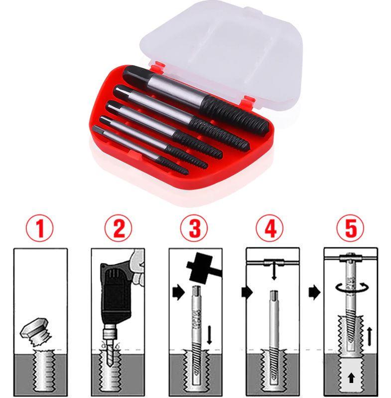 Набір для викручування гвинтів, що зірвали Екстрактори 5 шт. (4972803) - фото 7