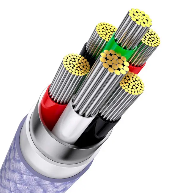 Кабель BASEUS Flash Series II 3в1 Cable USB to MicroUSB/Lightning/Type-C CASS030005 100W 1,2 м Purple - фото 6