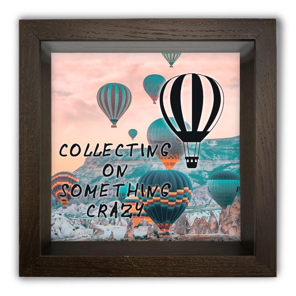 Скарбничка Collecting for something crazy дерев'яна 20x20x6,5 см Коричневий (хркп0012ка)