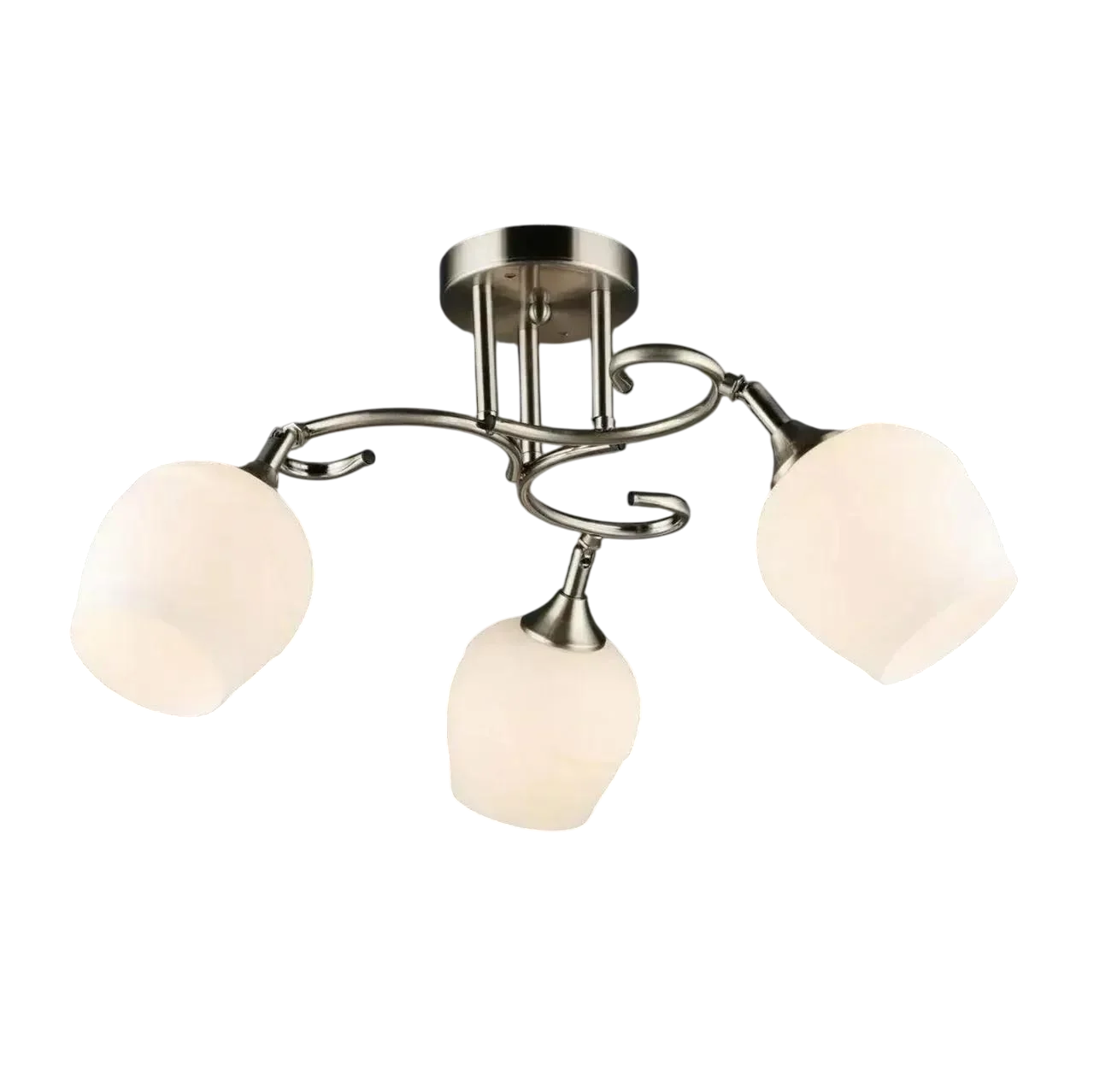 Люстра потолочная Valeso на три матовых плафона Е27 IP20 N6643/3 Никель (28685764)