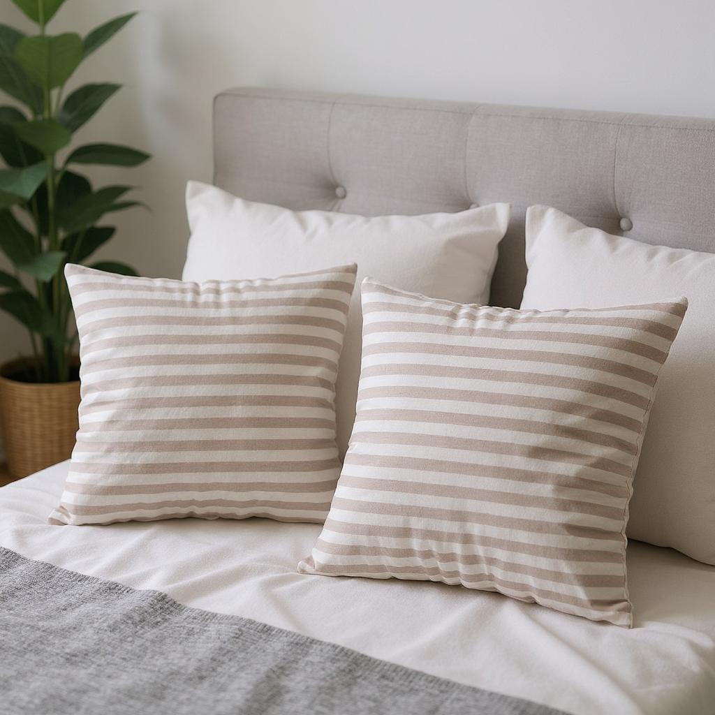 Наволочка Бежеві смуги бязь голд люкс 40х40 см (G-26119)