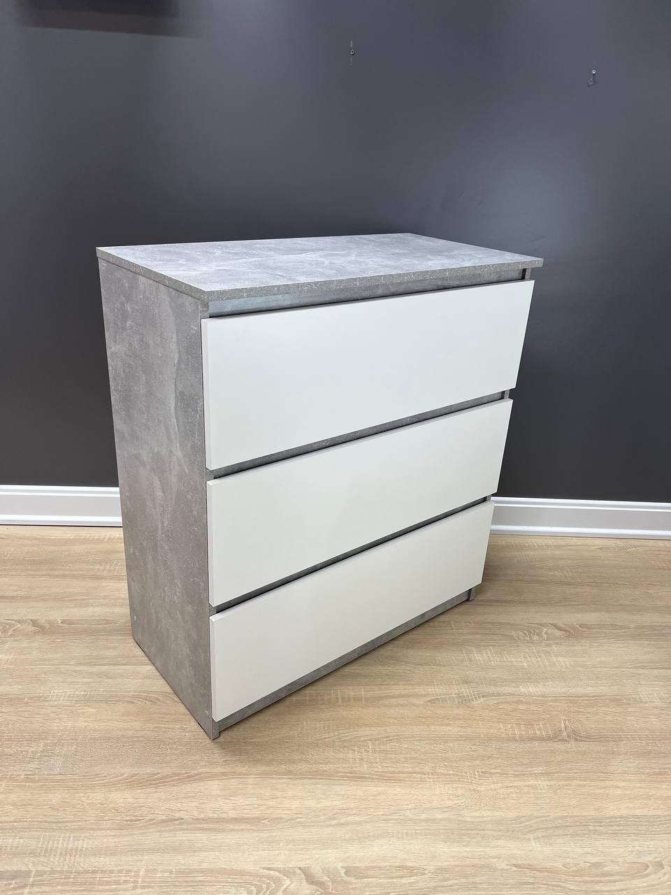 Комод Даллас 3 шухляди 910х805х410 мм Бетон/Білий - фото 2 Комод Даллас 3 шухляди 910х805х410 мм Бетон/Білий - фото 2