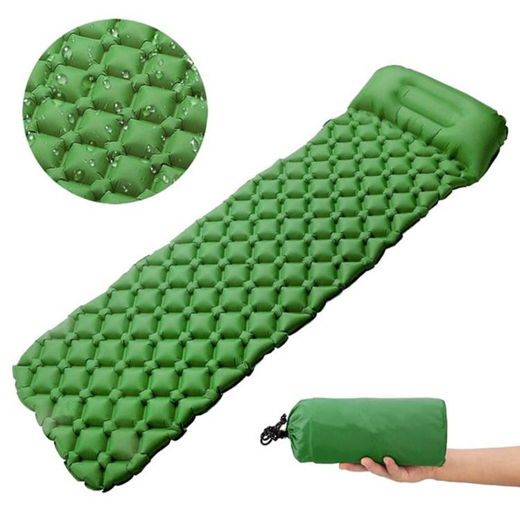 Матраснадувной туристический Sleeping Pad с подушкой м встроенным насосом 180х65 см Green (3_05011) - фото 3