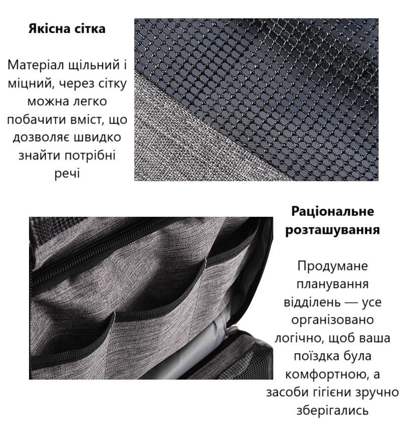 Сумка водонепроницаемая для путешествий и командировок с 5 отделениями и ручкой Серый (R9492) - фото 6 Сумка водонепроницаемая для путешествий и командировок с 5 отделениями и ручкой Серый (R9492) - фото 6