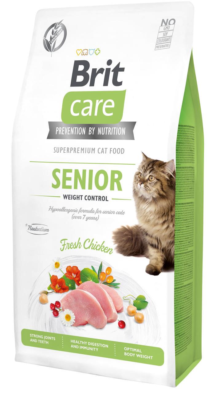 Сухой корм для пожилых кошек с избыточным весом Brit Care Cat GF Senior Weight Control 7 кг (2263341757)