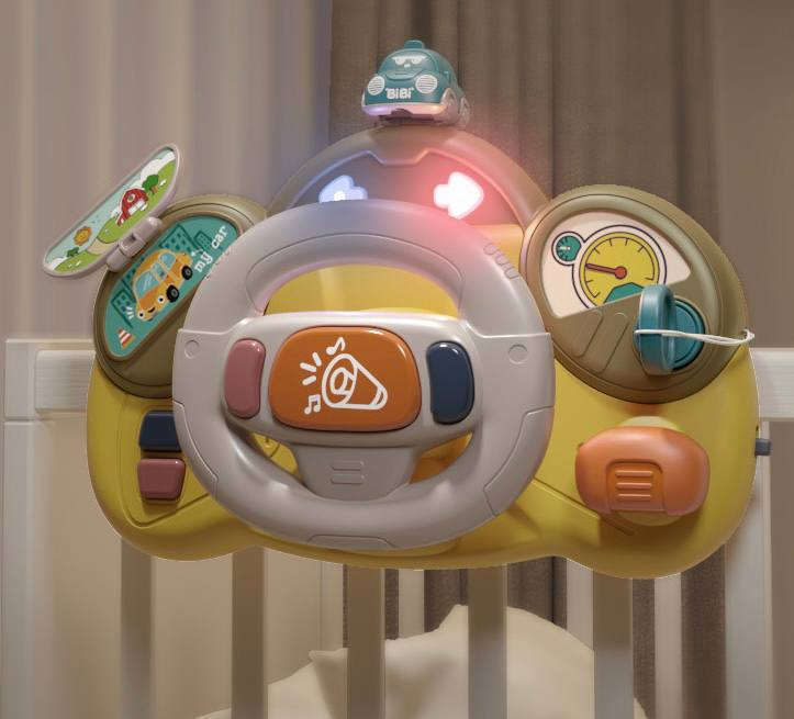 Руль на коляску музыкальный Fun Game Такси и крепежные ремни (6662)