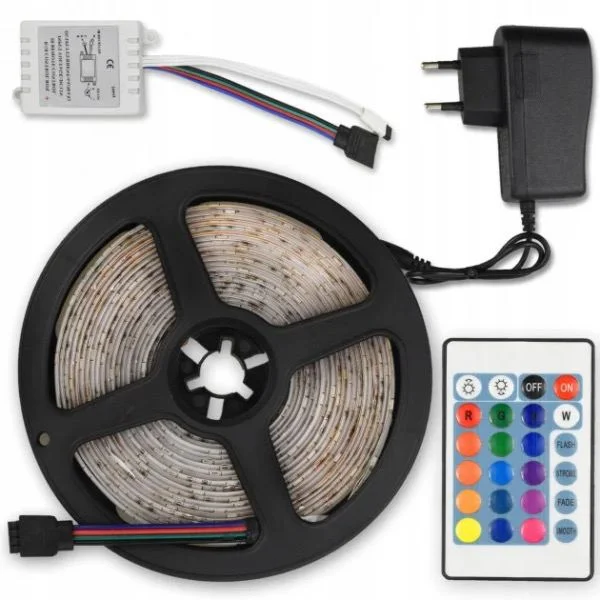 Світлодіодна стрічка RGB 5 м з пультом/блоком (29433517) - фото 3 Світлодіодна стрічка RGB 5 м з пультом/блоком (29433517) - фото 3