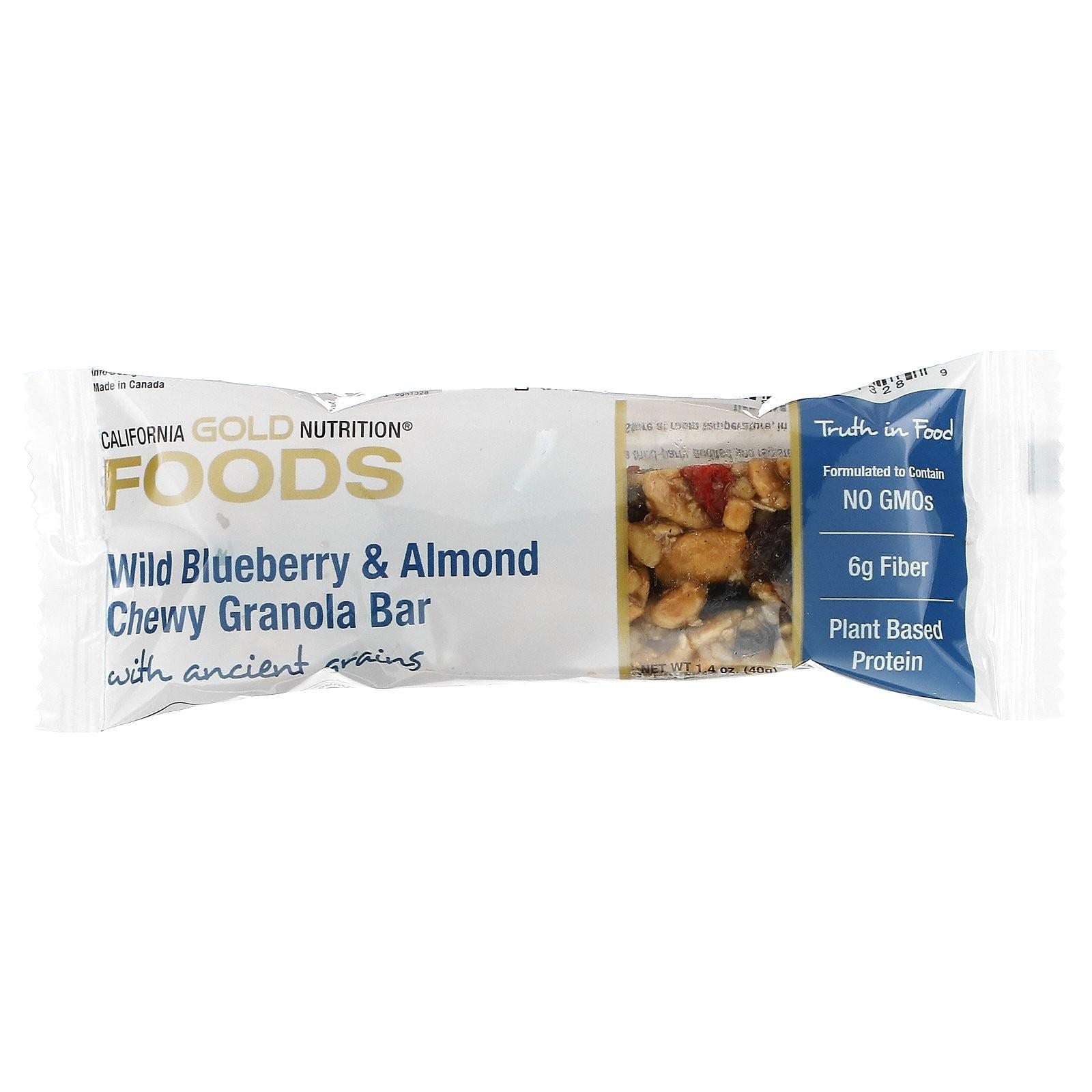 Батончики California Gold Nutrition Wild Blueberry & Almond Chewy Granola Bars 12 шт. 40 г