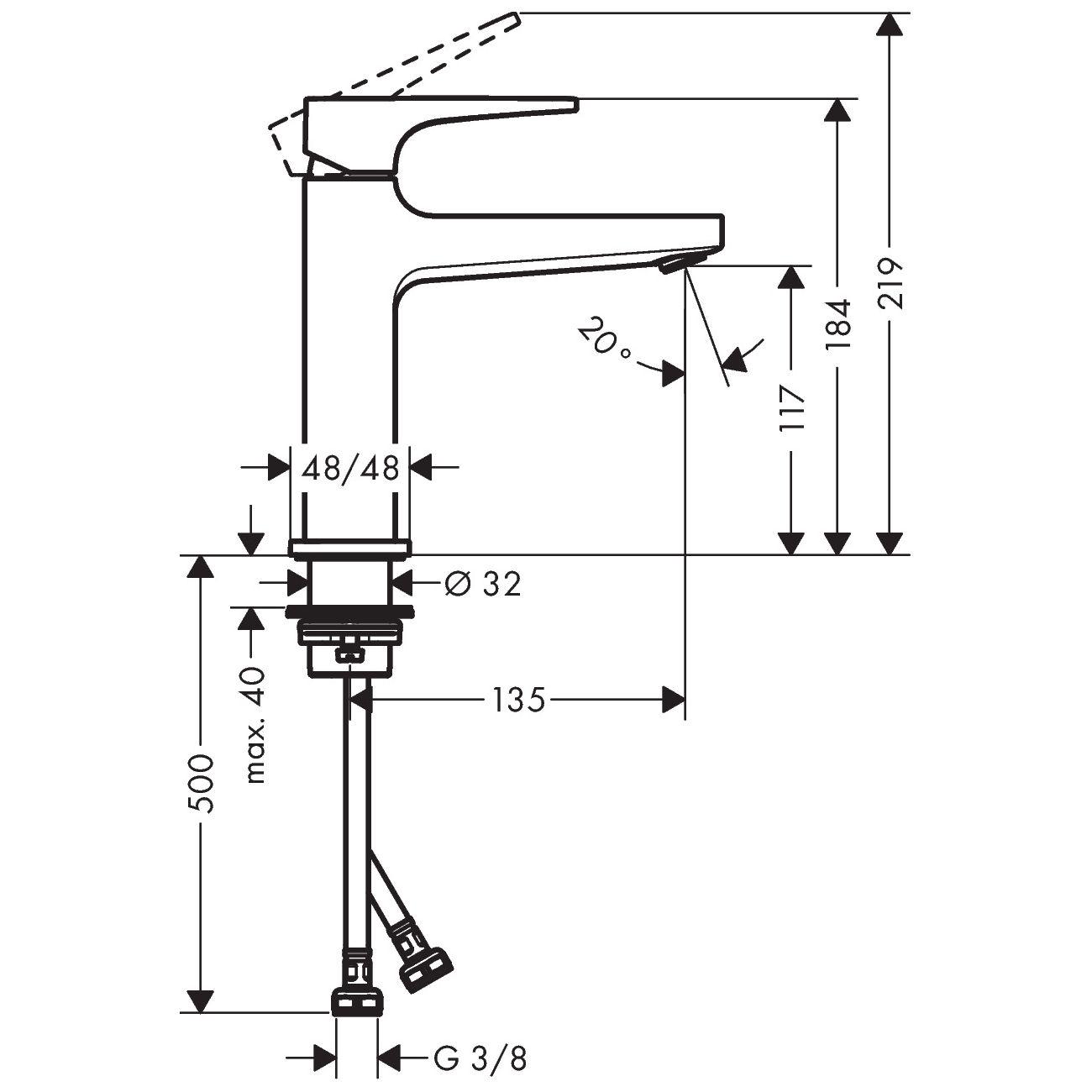 Смеситель для раковины Hansgrohe METROPOL 32507340 с донным клапаном Черный/Хром (100304) - фото 2