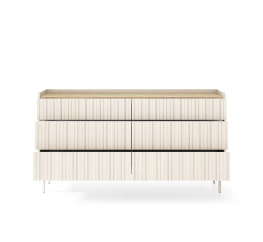 Комод Perfect Home Level 6S/153 с 6 ящиками Бежевый/Дуб сканди (PFH-091156) - фото 2 Комод Perfect Home Level 6S/153 с 6 ящиками Бежевый/Дуб сканди (PFH-091156) - фото 2