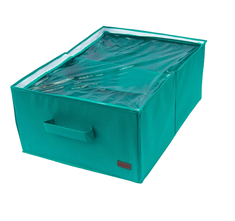 Органайзер для взуття OGR87 текстильний до 41-42 розміру 48х34х20 см на 4 комірки Бірюзовий