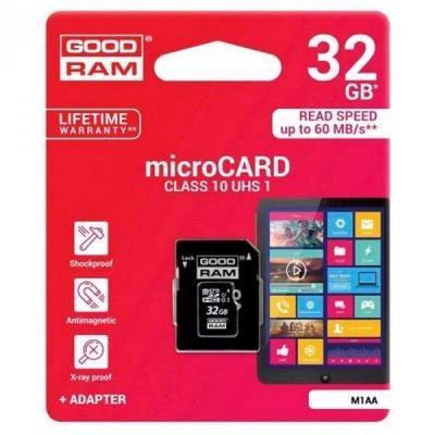 Карта памяти GoodRAM Secure Digital Micro SDHC 32 Гбclass 10 UHS-I U1 Adapter (M1AA-0320R12) - фото 7