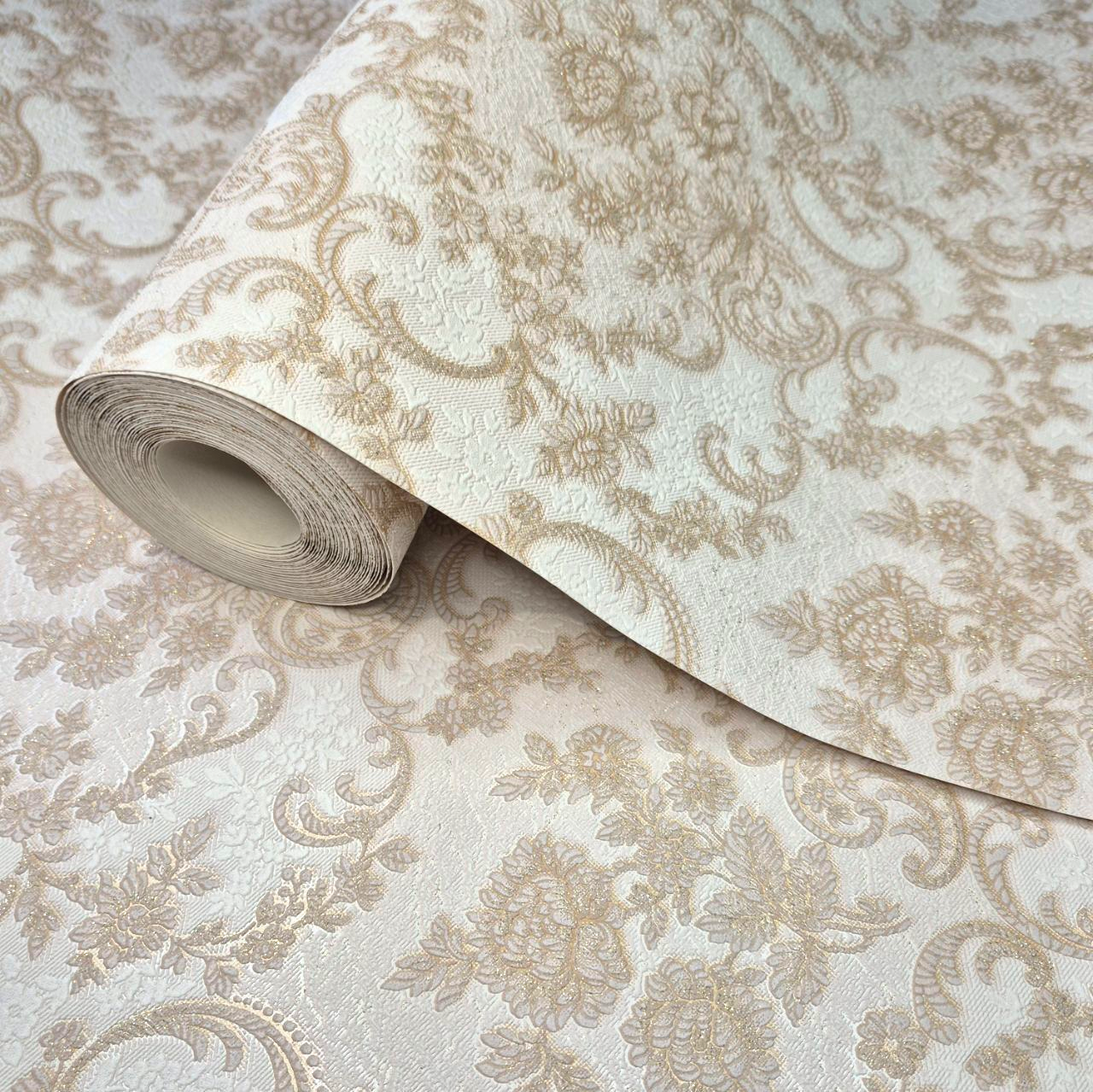 Шпалери вінілові Слов'янські шпалери 338-02 для спальні/вітальні/кімнати/коридору 0,53x10,05 м Бежевий (2302251468)