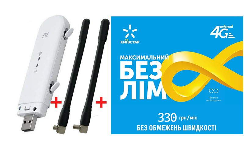 Маршрутизатор модем USB WI-FI 3G/4G LTE ZTE MF79U/2 антенны 4G LTE по 4 db и 1 месяц интернета Киевстар - фото 11