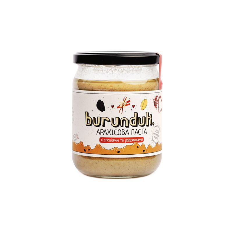 Арахисовая паста Бурундук со специями и изюмом 450 г (26356173)