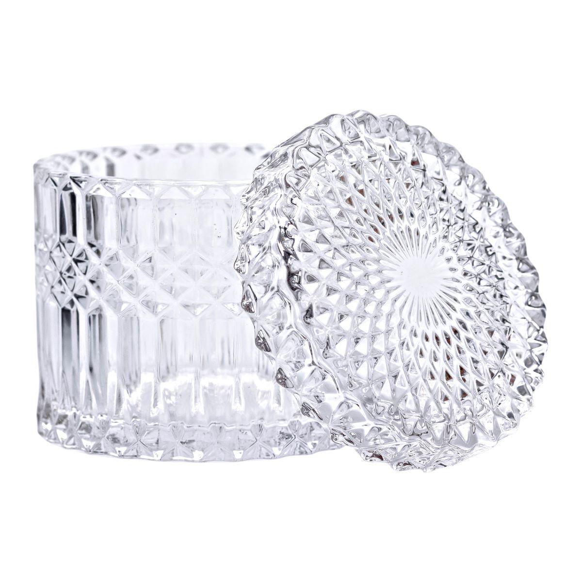 Цукерниця з кришкою HP-4-99 кругла скляна 9 см (6968)