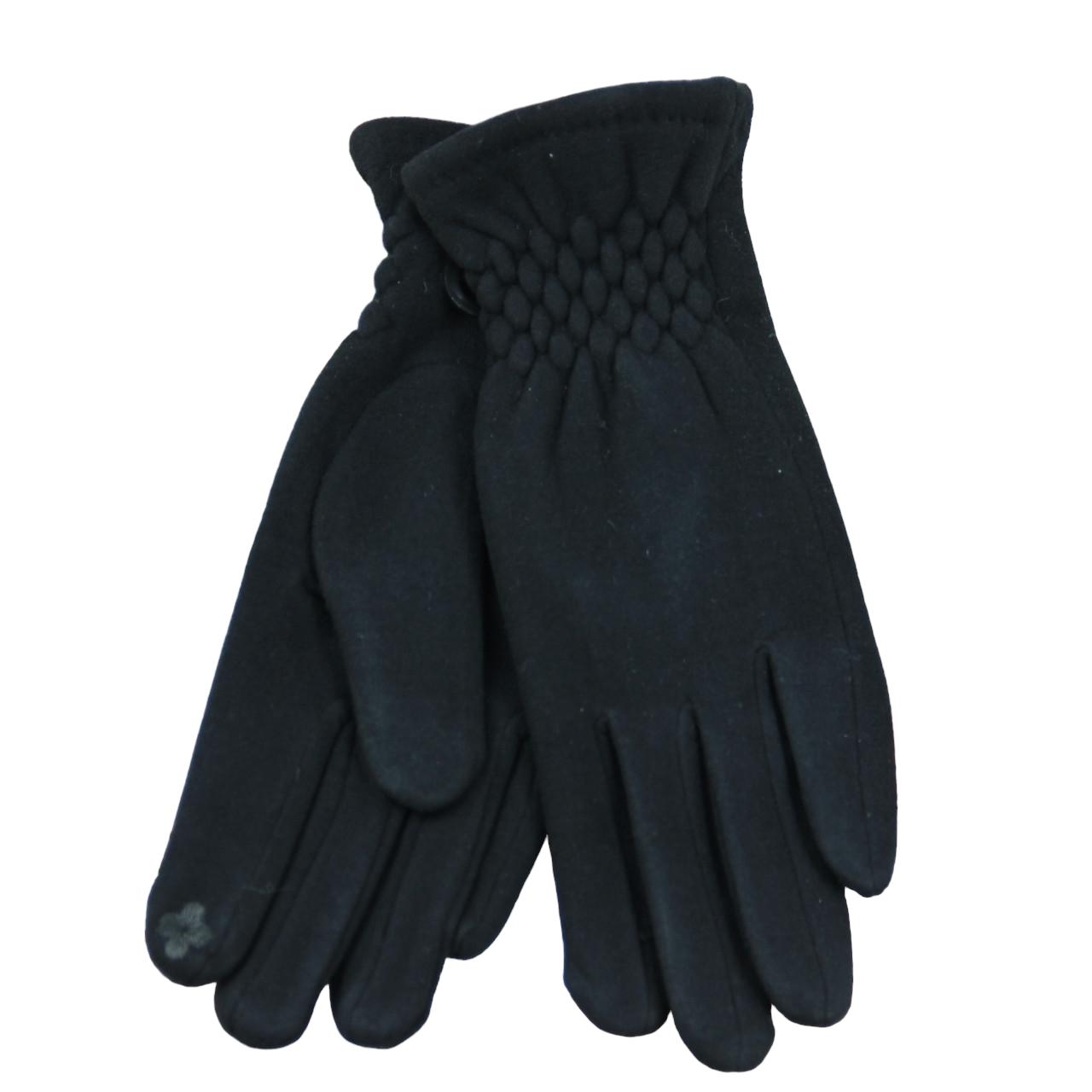 Перчатки женские сенсорные велюровые на меху шитые с резиновой вставкой L (34087)